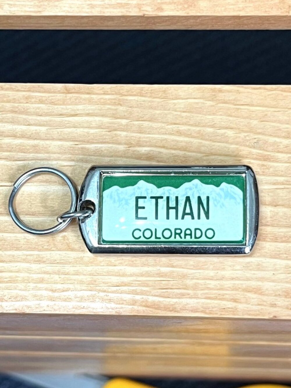 "ETHAN" Vail Colorado Keychain Souvenir Ski Resort Vintage Silver 2 inches